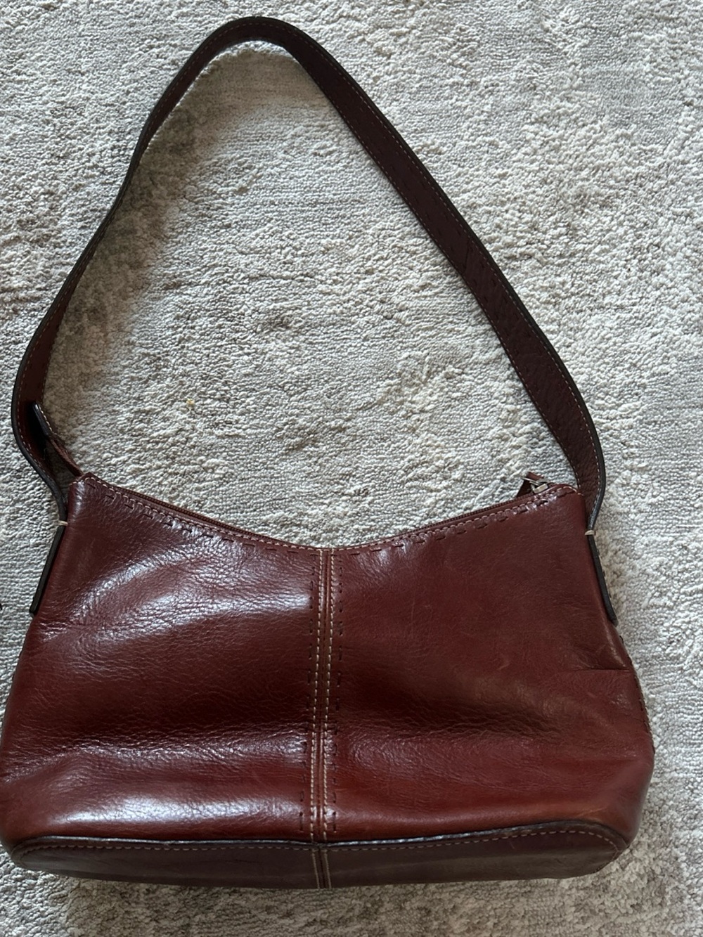 VTG Fossil 100% Leather Small Shoulder Bag Purse Reddish Brown Perfect Condition - Picture 2 of 11